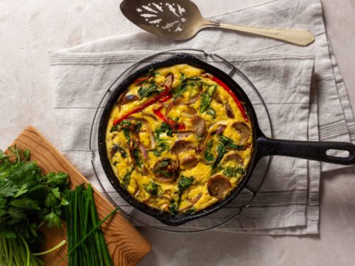 Sausage and Rapini Clafoutis